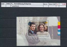 1993 FL, "Vermählung Erbprinz" - Block, ** postfrisch
