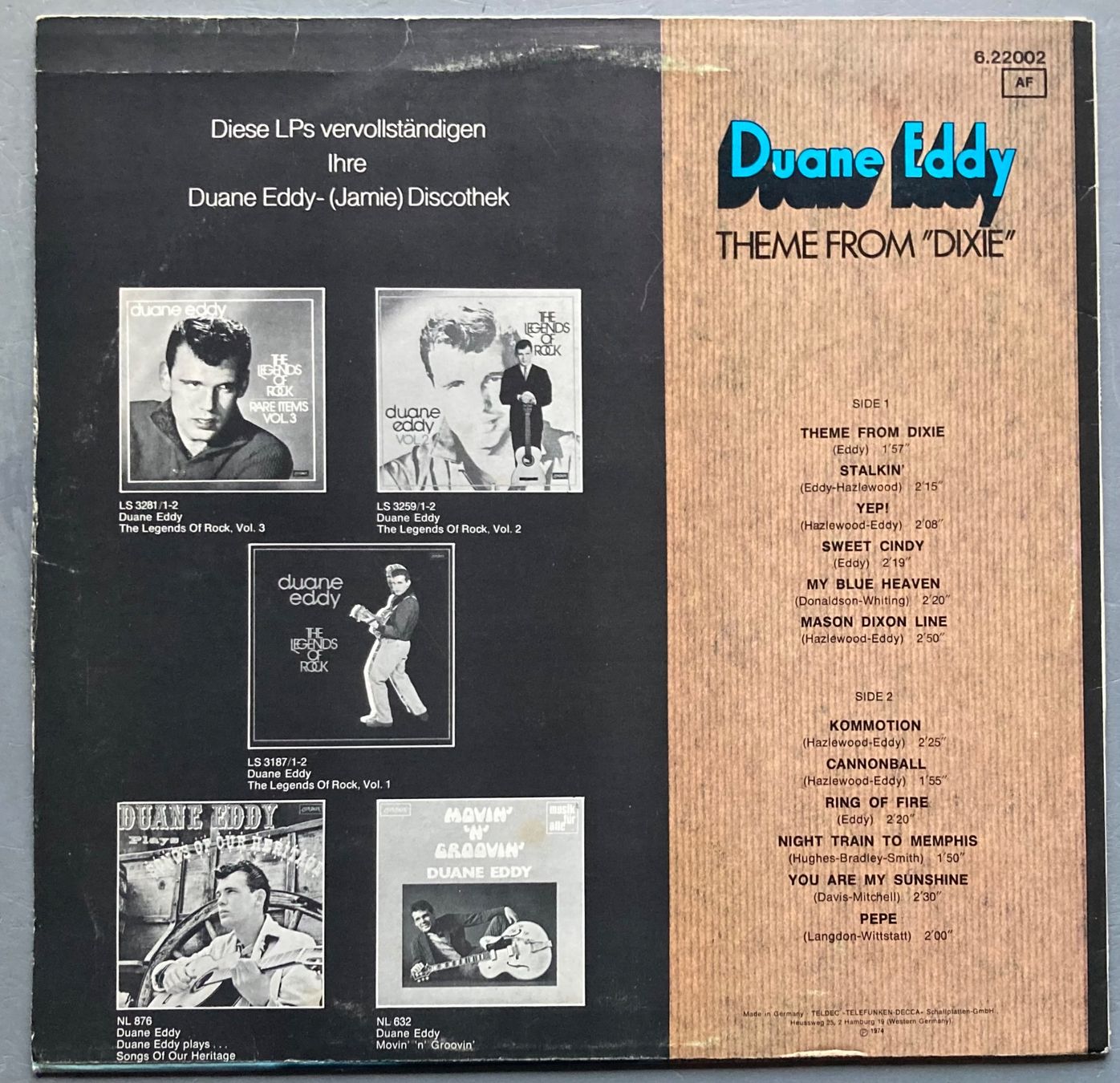 Vinyles: DUANE EDDY - THEME FROM DIXIE – D'occasion à Poliez-Pittet par Newtown-Records 1