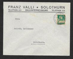 Solothurn illustr. Brief Franz Valli Bauunternehmung 1929