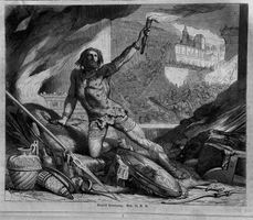 Holzstich 1862 - Simiris Untergang