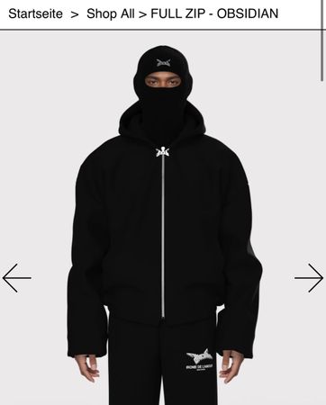 Ironie de l'amour Full Zip Hoodie - Schwarz, Grösse L