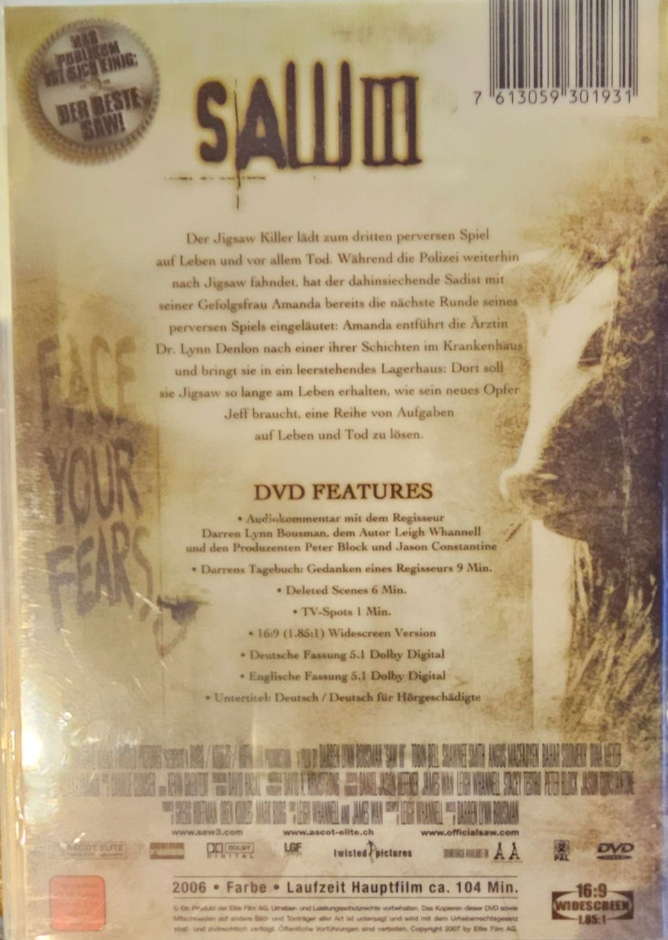 Tutti i DVDs: SAW III – Usato da Wahlen b. Laufen venduto da Cg10 1