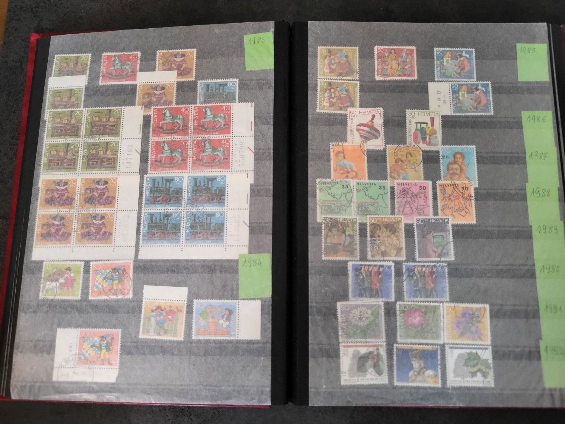 Alle Briefmarken: Sammlung Album Schweiz - Pro Juventute – Gebraucht aus Rümlang von Turrin 7