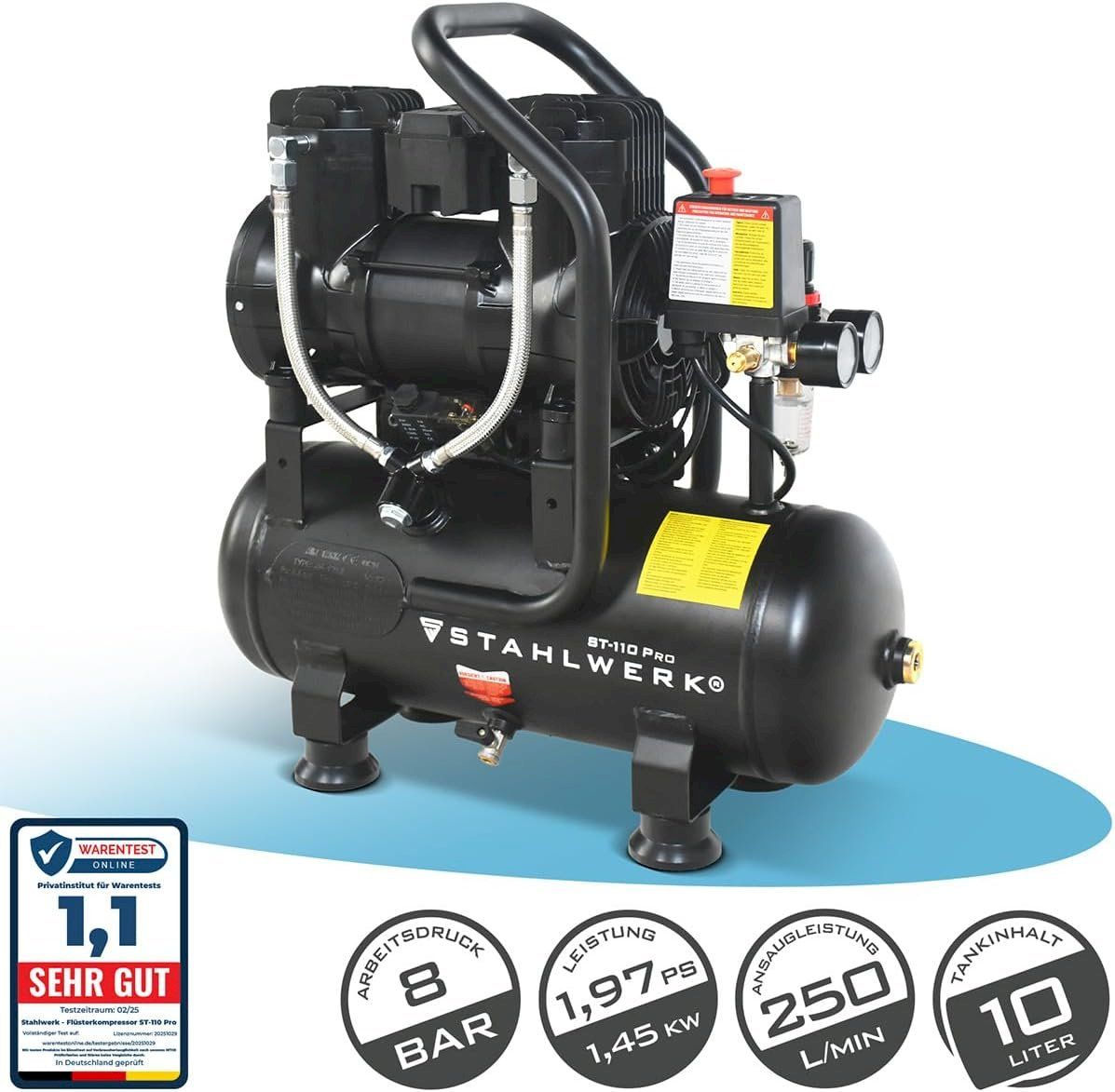 Compressori: STAHLWERK ST-110 Pro Kompressor 8bar 10L – Nuovo e nell'imballaggio originale da Bottighofen venduto da zaap 3