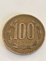 Münze 100 Pesos Chile Jahrgang 1998 gebrauchter Zustand