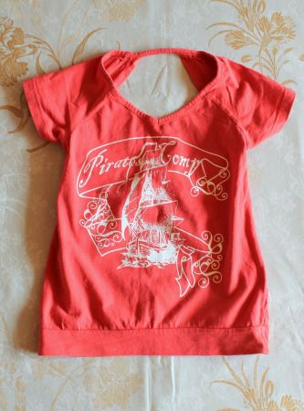 Looks4u * tolles SHIRT / T-Shirt * Rückenausschnitt 134/140