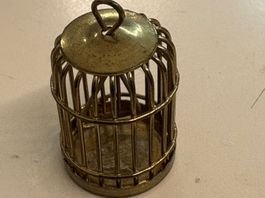 Vogelkäfig, metall, für die Puppenstube oder Sammler ,