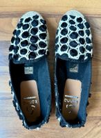 Kanna Espadrilles, Schwarz/Creme, Grösse 40, Sommer Schuhe