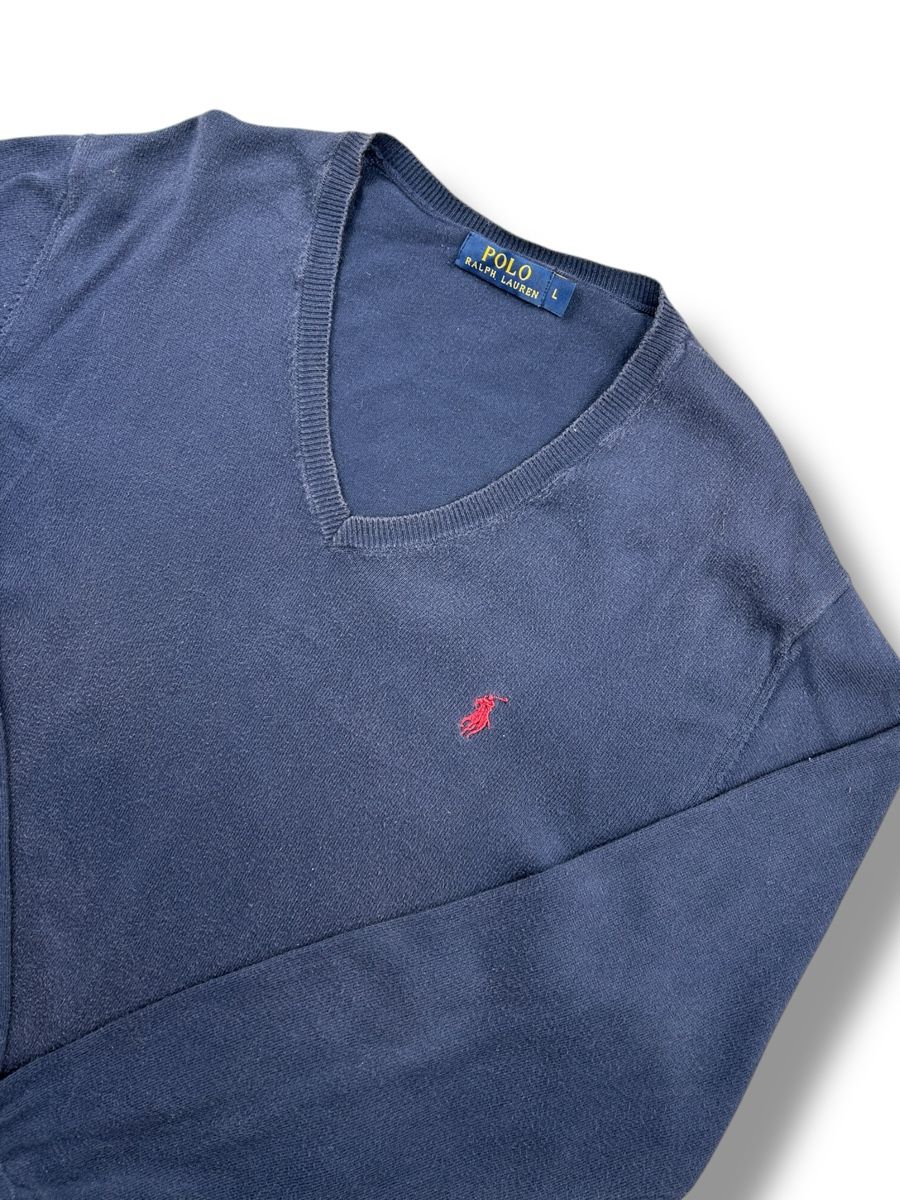 Ralph Lauren Pullover & Sweatshirts: Pull col V Ralph Lauren Bleu marine - Taille L – Neu (gemäss Beschreibung) aus Hauterive NE von Leo_o 1