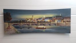 E.Kurti "Basel bei Nacht" Oelgemälde