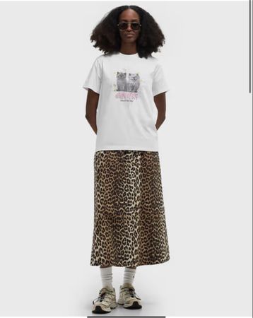 GANNI T-Shirt mit Katzen Print 100% Baumwolle