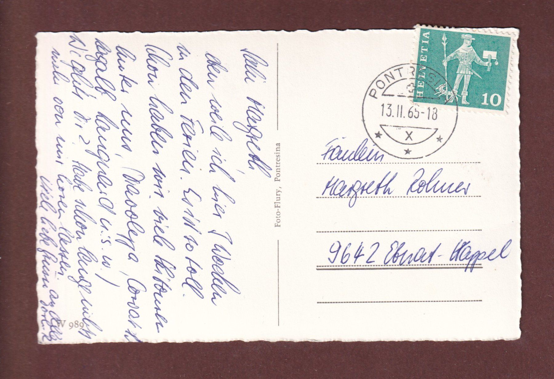 Cartoline postali: PONTRESINA - Teilansicht - 1965 – Usato da Pully venduto da nicecards-shop 1