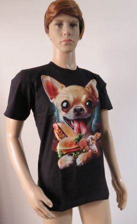 Cooles - T-Shirt mit CHIHUAHUA und Fastfood - für den Sommer
