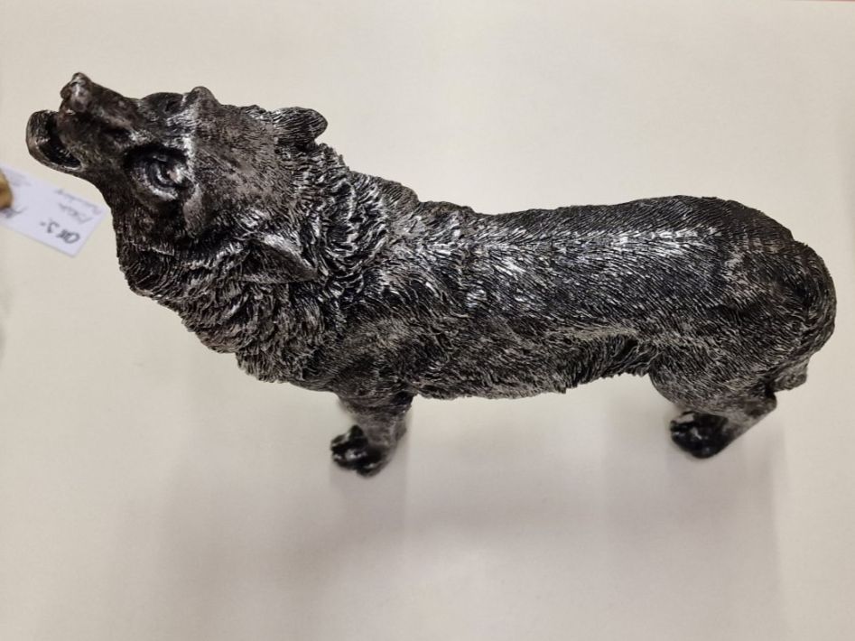 Statuette: Deko Wolf in Vintage Silber Optik – Nuovo e nell'imballaggio originale da Schaffhausen venduto da AtelierPudesco 2