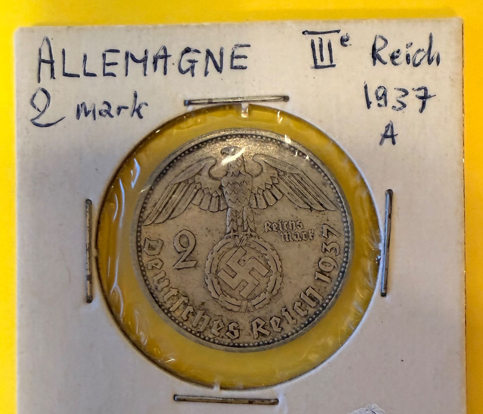 Tutti le monete: Deutsches Reich - 2 Reichsmark 1937 A – Usato da Genève venduto da lac_pf6t