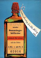 SBB Plakat Sonntagsbillette 1960
