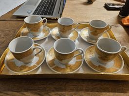 Espressotassen-Set, Golddekor, 6 Stück (S1)