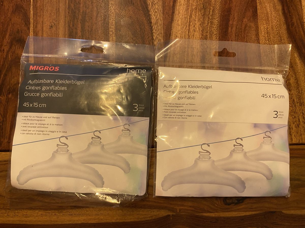 Migros Appendiabiti: Aufblasbare Kleiderbügel – Nuovo e nell'imballaggio originale da Luzern venduto da oli_6x2r