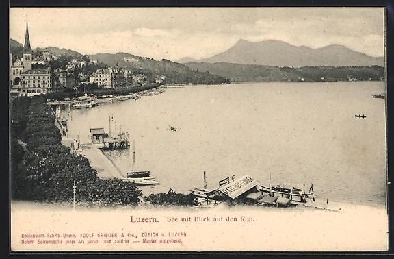 Cartoline postali: AK Luzern, See mit Blick auf den Rigi – Usato da Berlin venduto da bartko-reher