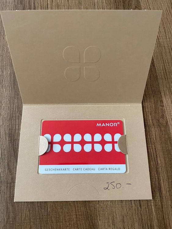Manor Gutschein 250.- (Gebraucht) in für CHF 227 – mit Lieferung auf ...