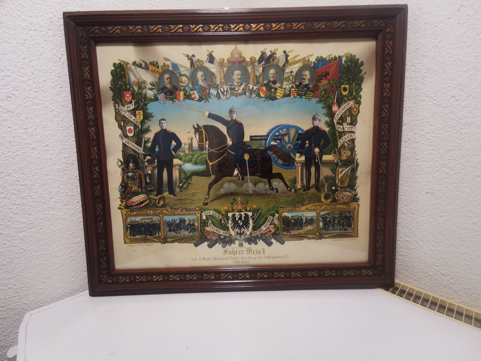 Poster & Bilder: Historisches Erinnerungs Bild eines Feld Atteleristen 1905 – Gebraucht aus Mellingen von fra_g7y8
