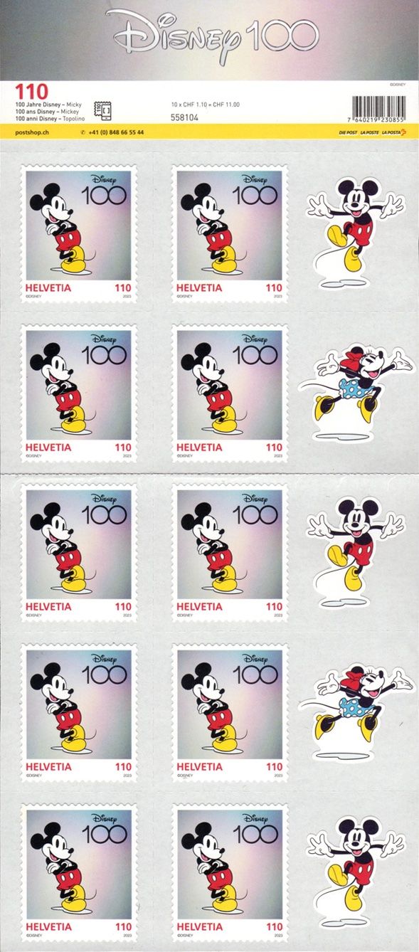 Tutti i francobolli: Bogen 100 J. Walt Disney - Micky Mouse** – Nuovo (secondo la descrizione) da Dottikon venduto da haeusibuh5