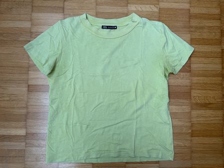 T-Shirt Zara Baumwolle hellgrün Gr. S guter Zustand