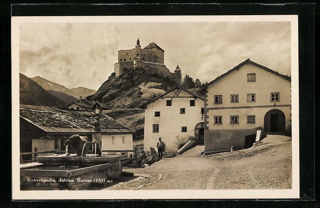 Cartoline postali: AK Tarasp /Unterengadin, Schloss Tarasp – Usato da Berlin venduto da bartko-reher