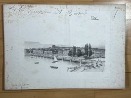 Eugene Ciceri antike Ansicht von Genf mit Pont du Montblanc