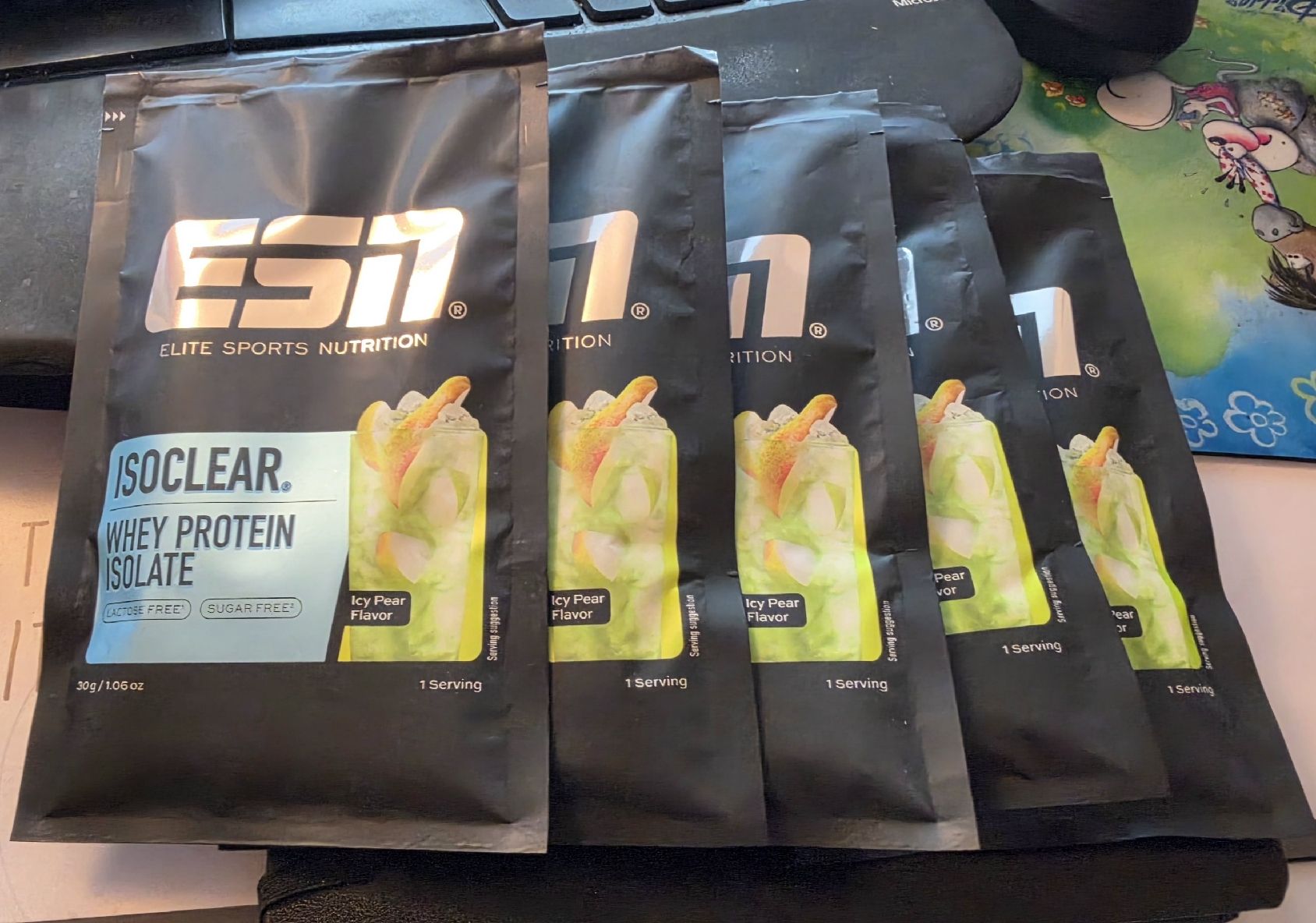 Esn Cibi & Specialità: ESN Isoclear 5x 30 Gramm Icy Pear – Nuovo e nell'imballaggio originale da Muhen venduto da Savana16