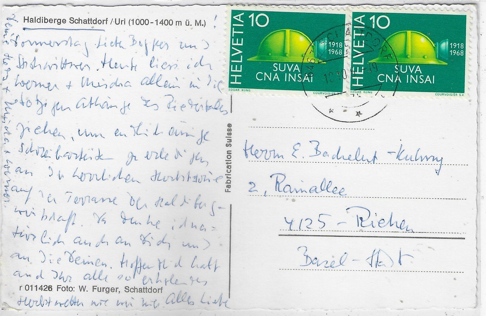 Cartoline postali: Haldiberge Schattdorf – Usato da Ettingen venduto da Kartenplanet 1