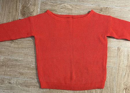 Missguided schulterfreier Pullover korallrot Gr.34/36