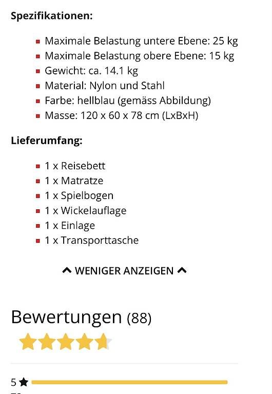Lits: Reisebettli – Neuf (Voir description) à Uttwil par ellenrei 3