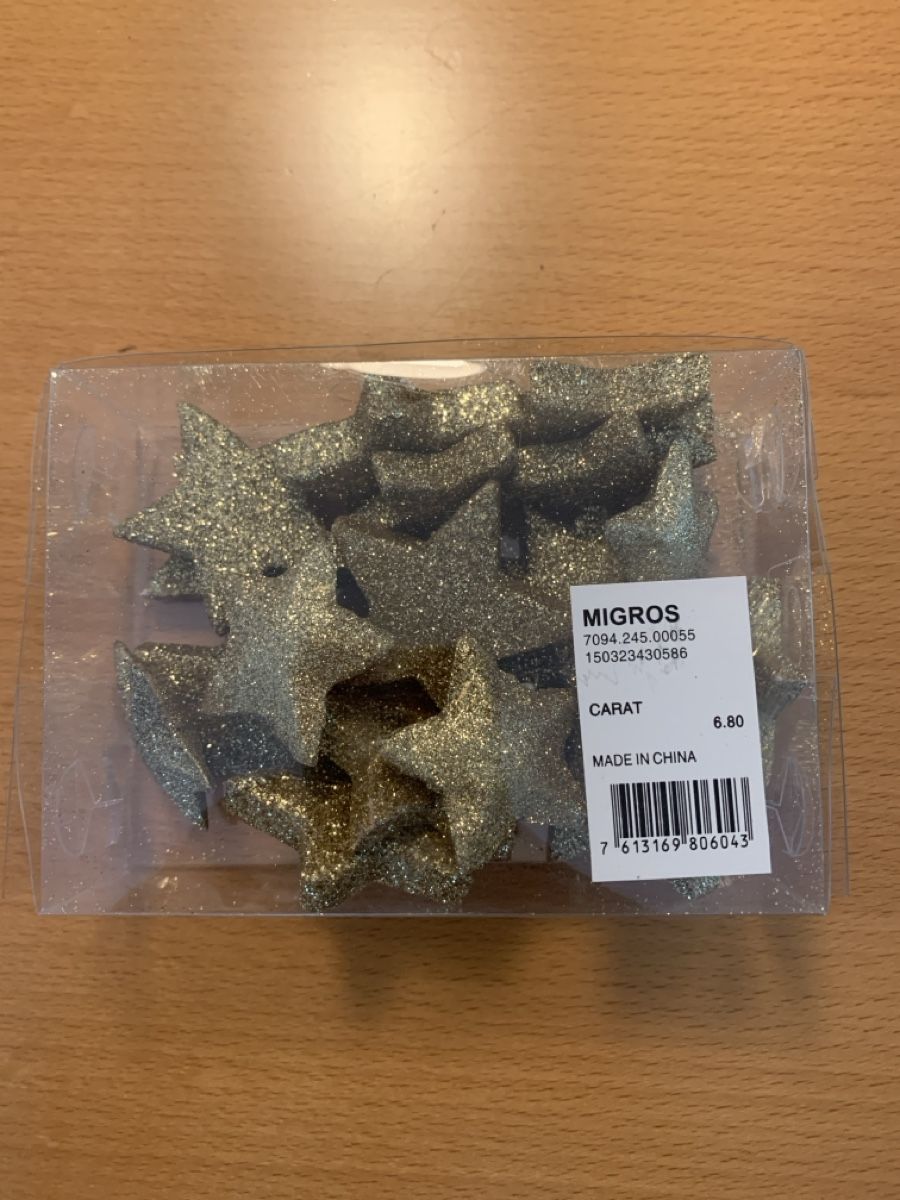 Migros Tutte le decorazioni: Goldene Dekosterne glitzer – Usato da Walenstadt venduto da Smokyboy