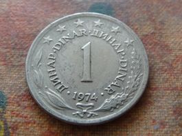 YOUGOSLAVIE  1  Dinar  1974