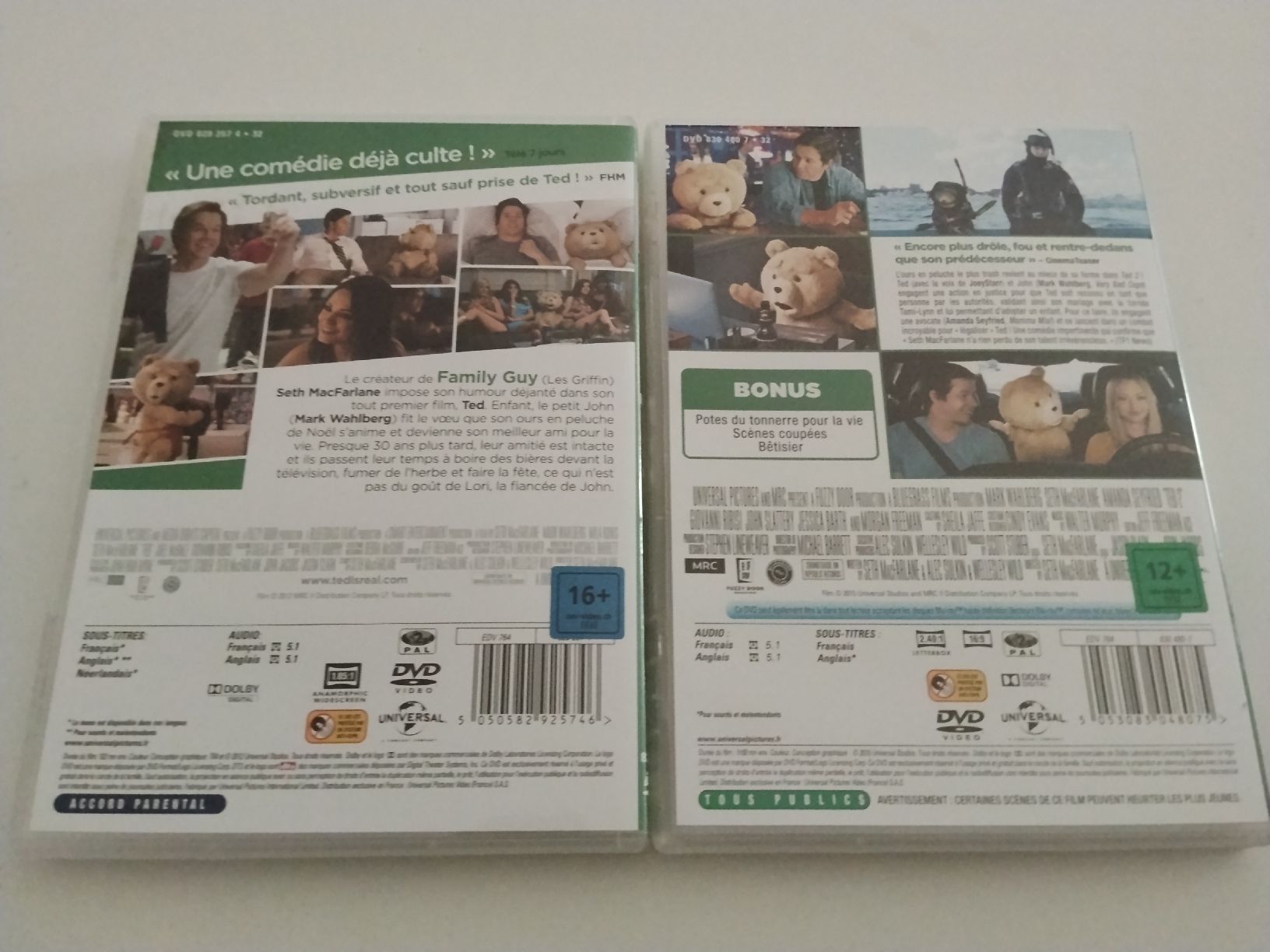 Tous les DVDs: DVD Ted et Ted 2, 2 pièces, bon état – Neuf (Voir description) à St-Imier par nounours99 1