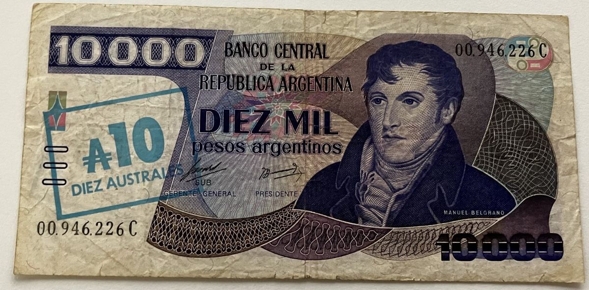 Banconote: Argentinien 10‘000 Pesos – Usato da Algetshausen venduto da Carrhard