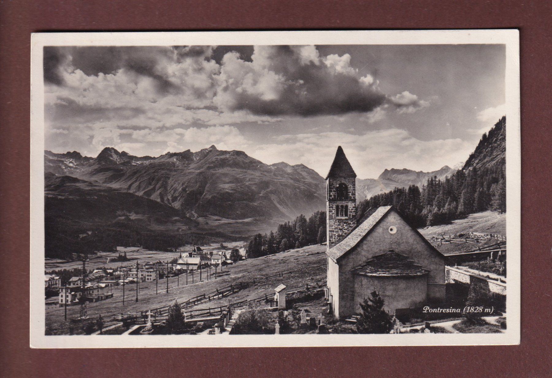Cartoline postali: PONTRESINA - Kirche - 1926 – Usato da Pully venduto da nicecards-shop