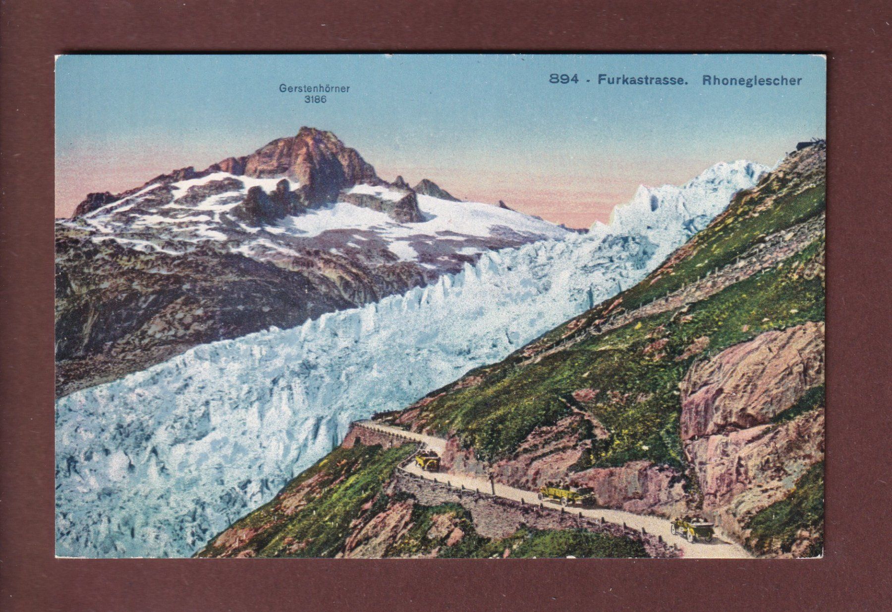Cartoline postali: Furkastrasse - RHONEGLETSCHER – Usato da Pully venduto da nicecards