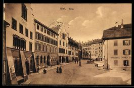 AK Biel, Strassenpartie Burg, 1910