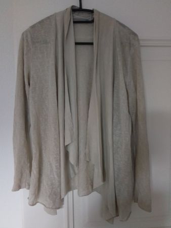 MADE IN ITALY leichte Schal Strickjacke Cardigan beige mint!