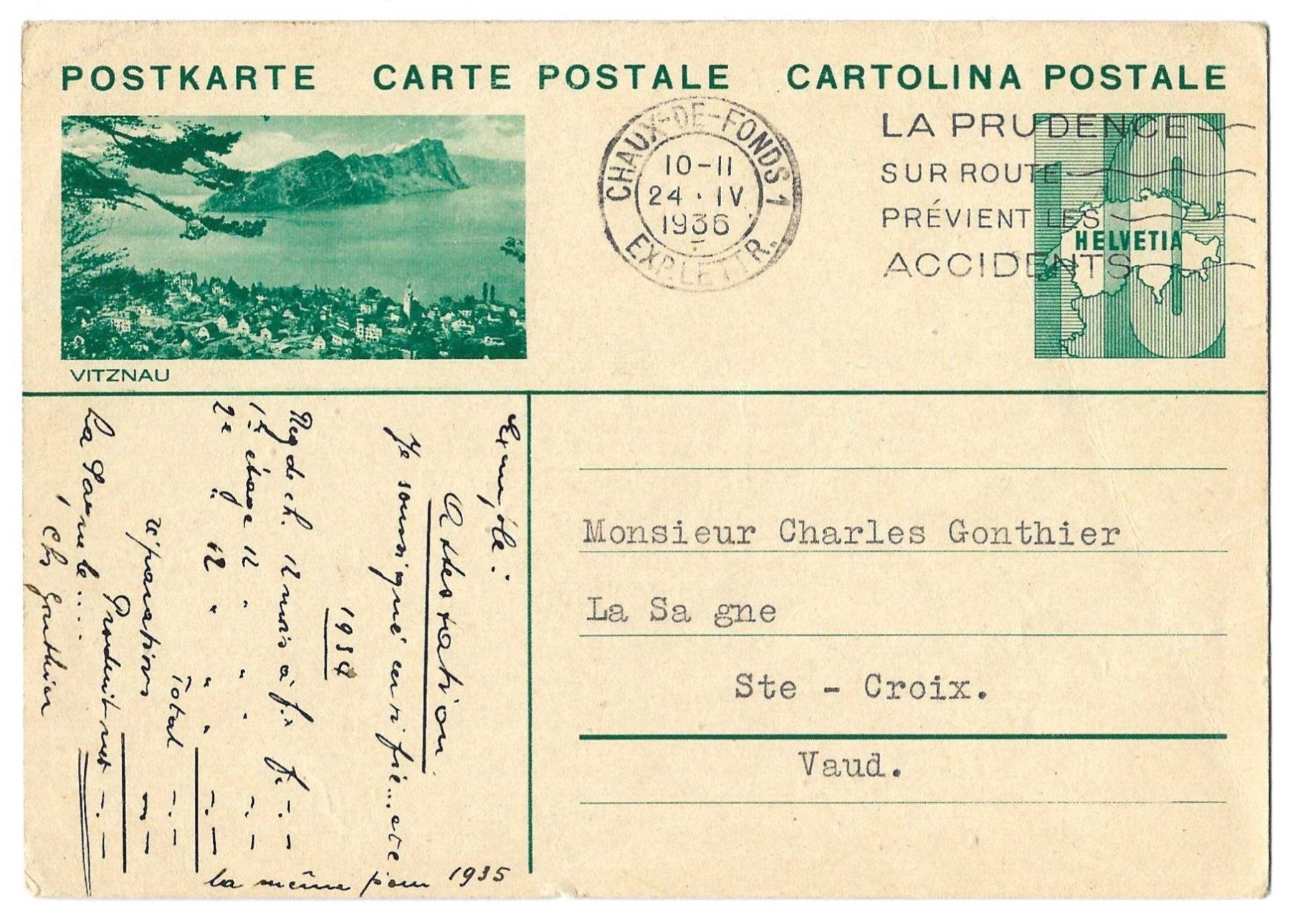 Tutti i francobolli: 1936 Bildpostkarte Nr. 133-059 mit Bild VITZNAU gestempelt – Usato da Morgarten venduto da mech58