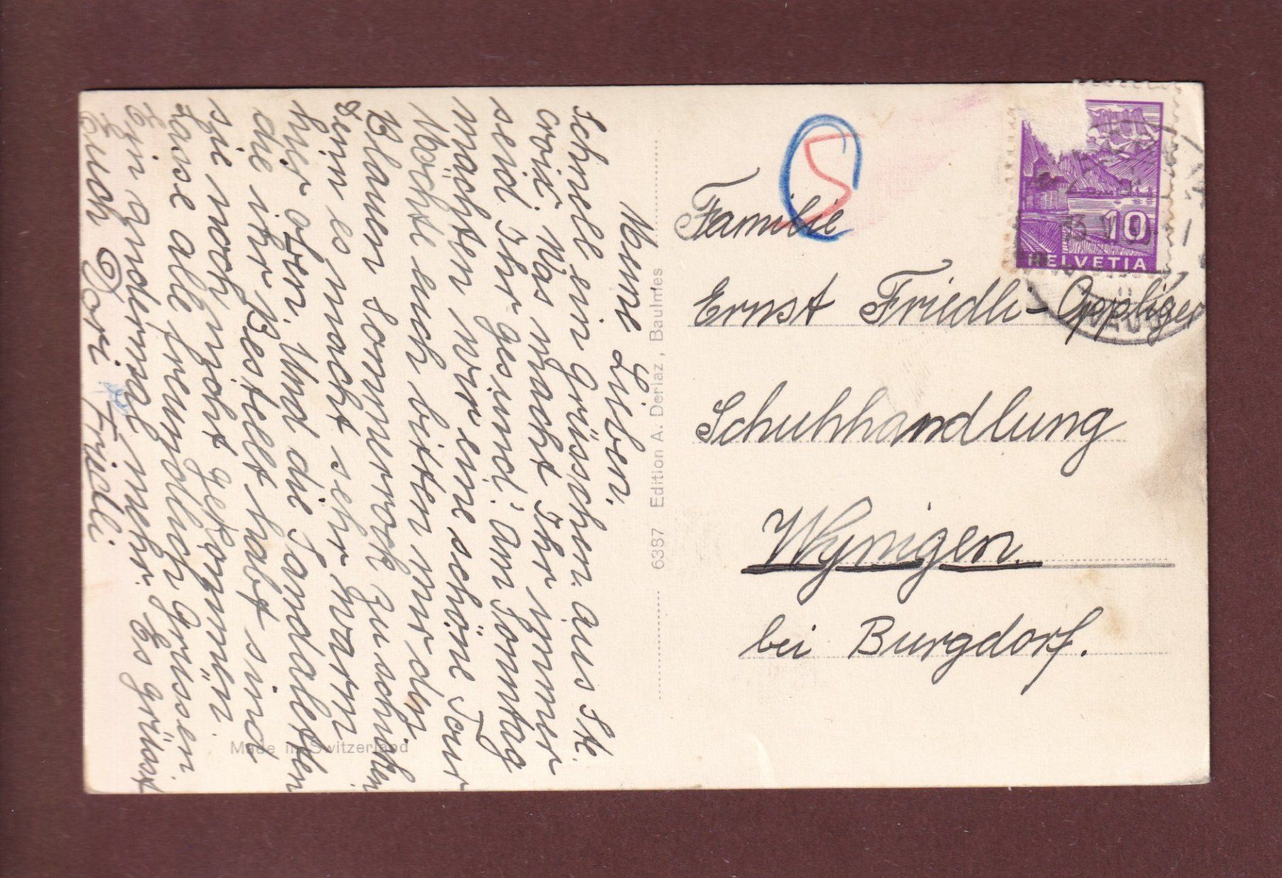 Cartoline postali: SAINTE-CROIX - Vue partielle - 1936 – Usato da Pully venduto da nicecards 1
