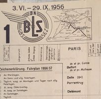 BLS - GRAPHISCHER FAHRPLAN Nr. 1 - 3.6 bis 29.9.1956