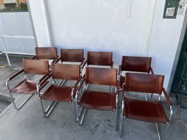 6 Arco Vintage Freischwinger Marcel Breuer Leder Chrom