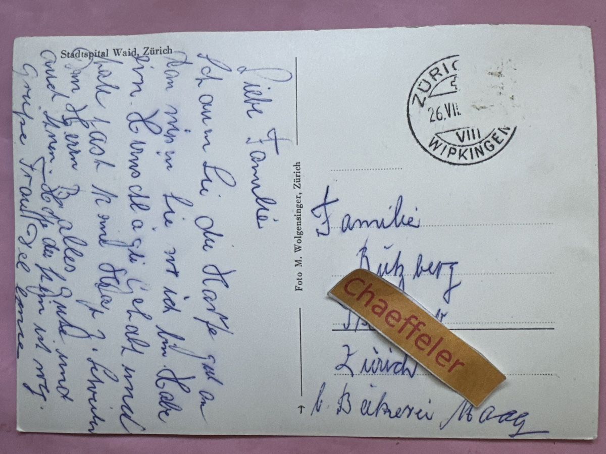 Cartes postales: Stadtspital Waid, Zürich  – D'occasion à Zürich par Chaeffeler 1
