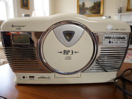 Soundmaster Highline CD Clock Radio System Cream MP3