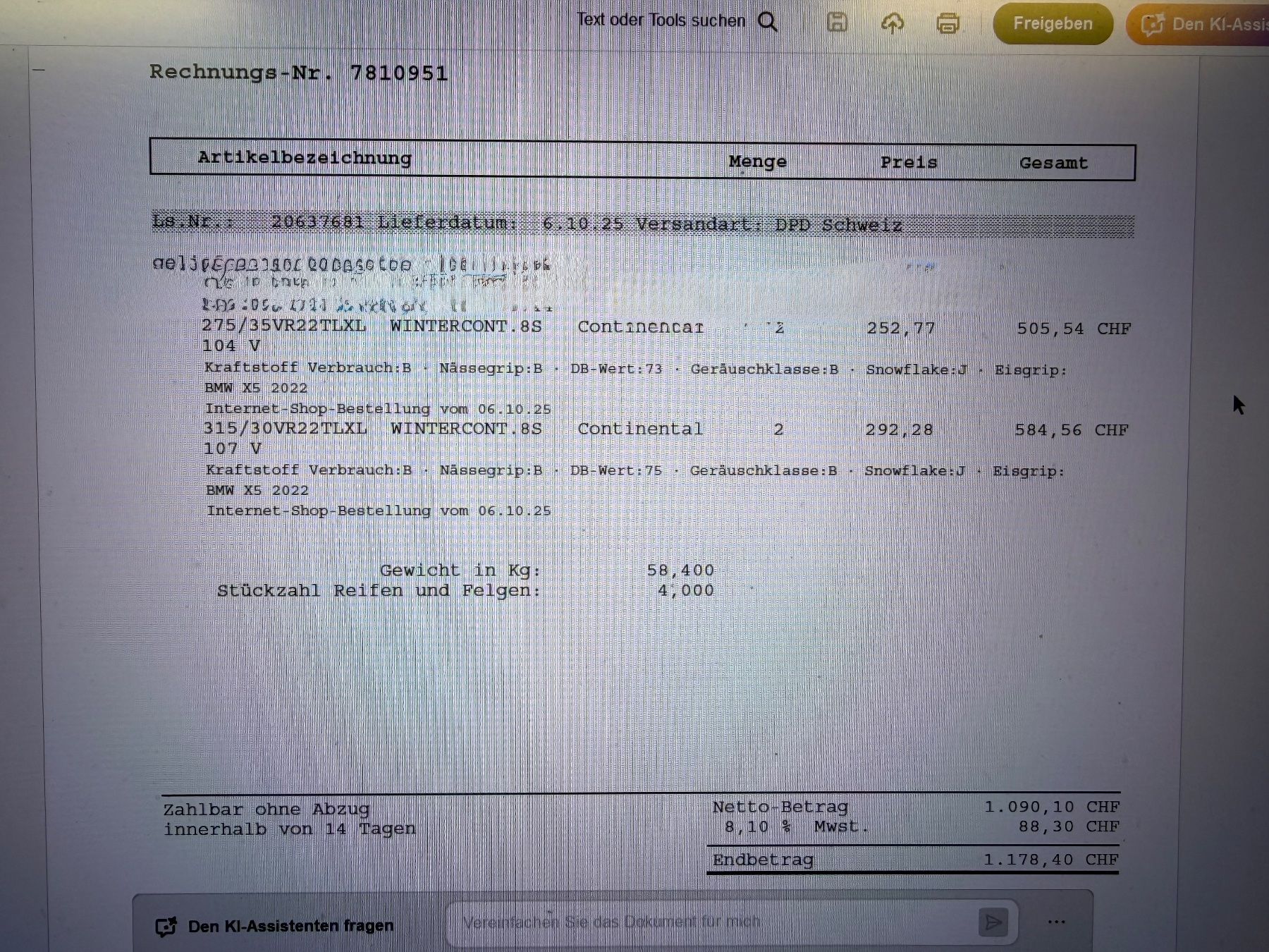 BMW Sonstiges Fahrzeugzubehör: Winterreifen 22 Zoll – Gebraucht aus Lachen SZ von mima41 5