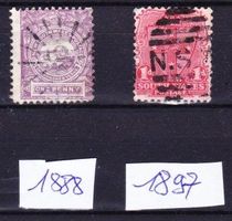 2 timbres AUSTRALIE - nouvelle Galle du Sud - 1888-97 - Obl.