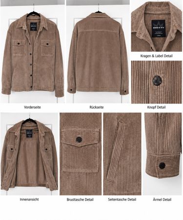 Herren Cordjacke Overshirt beige/taupe